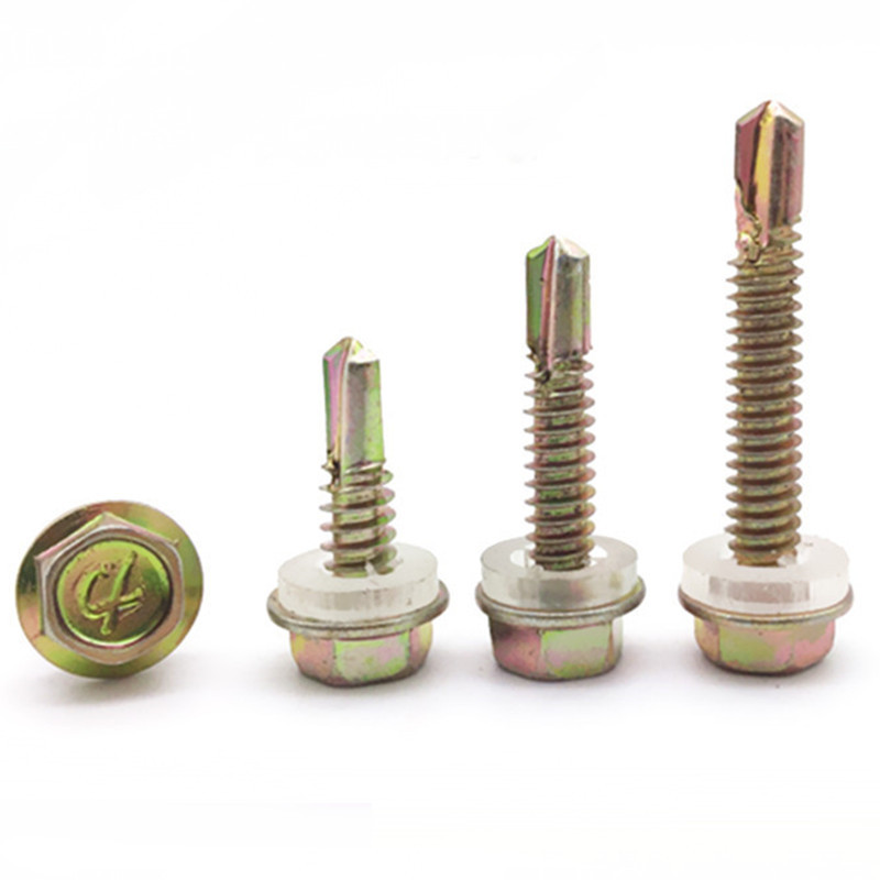 外六角自攻钻尾螺钉彩钢瓦自钻燕尾螺丝钉尖头木螺钉自攻钻尾M5.2